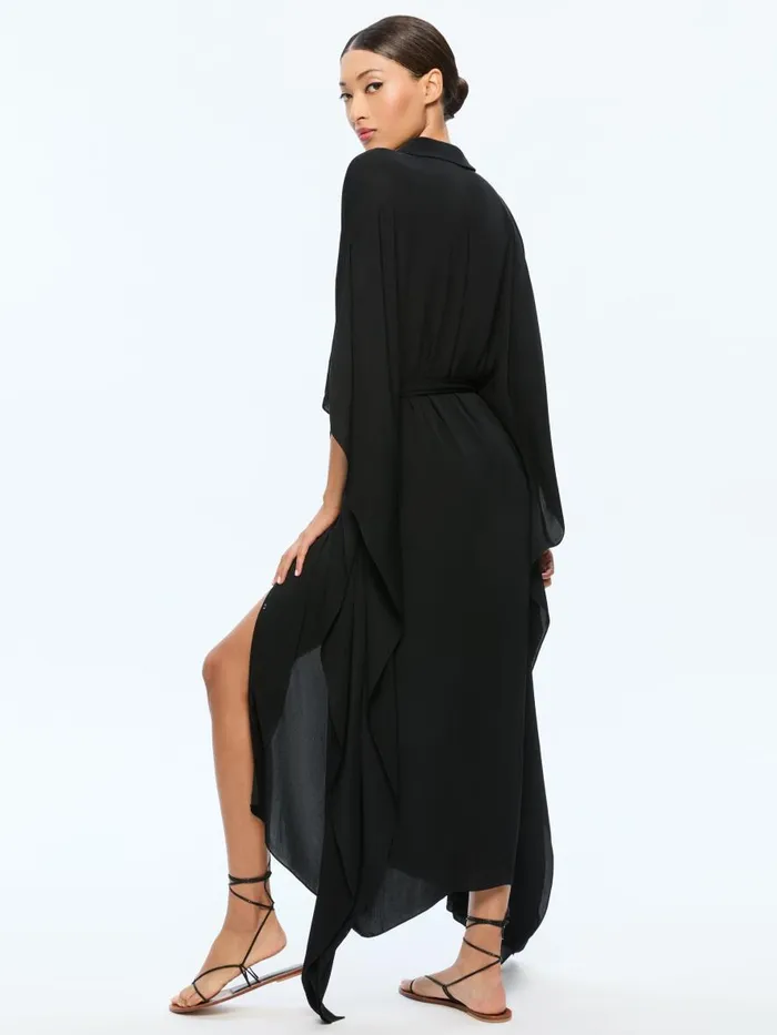 Dresses Women Alice Olivia DEANNE MIDI SHIRTDRESS WITH BELT Black