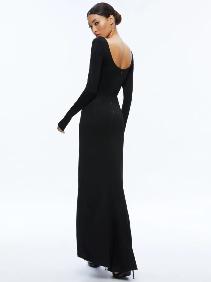 Dresses Women Alice Olivia KALENA SCOOP NECK CUTOUT MAXI DRESS Black