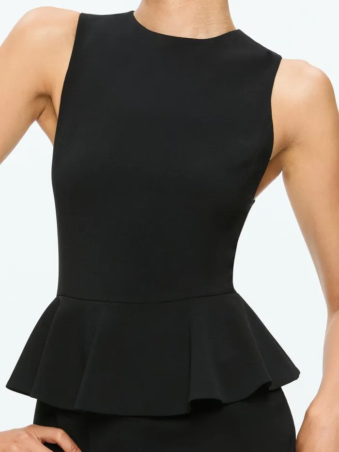 Dresses Women Alice Olivia POPPY PEPLUM MIDI DRESS Black