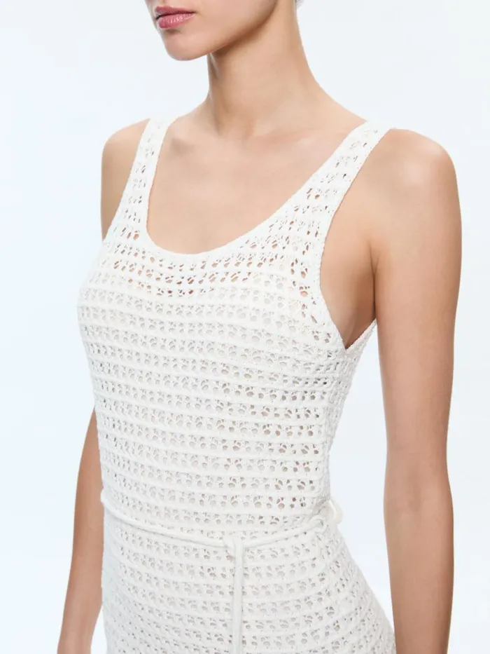 Dresses Women Alice Olivia TOMOKO WAIST TIE DRESS Vanilla