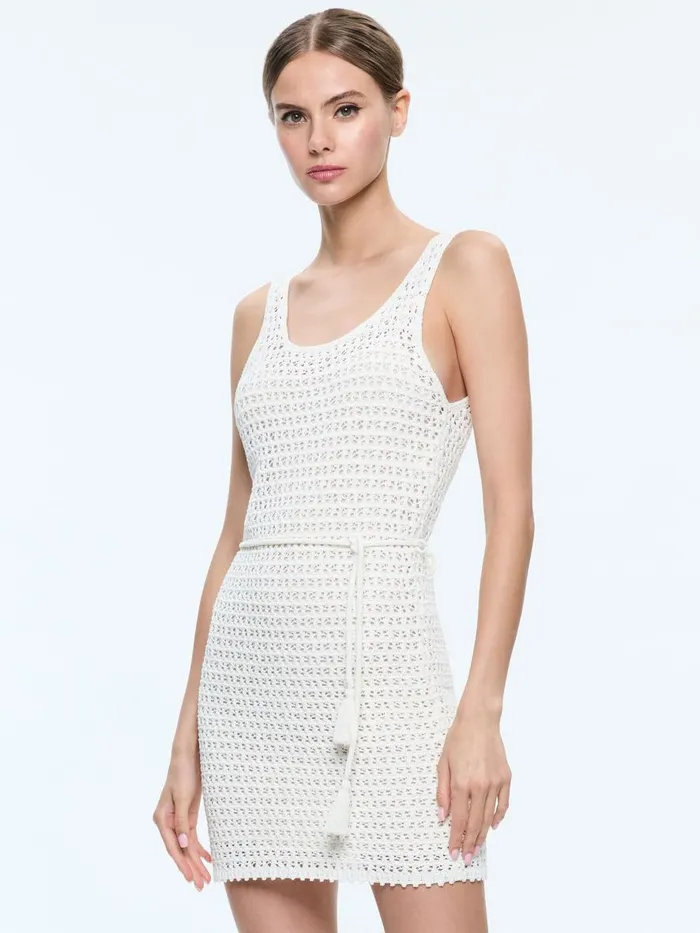 Dresses Women Alice Olivia TOMOKO WAIST TIE DRESS Vanilla