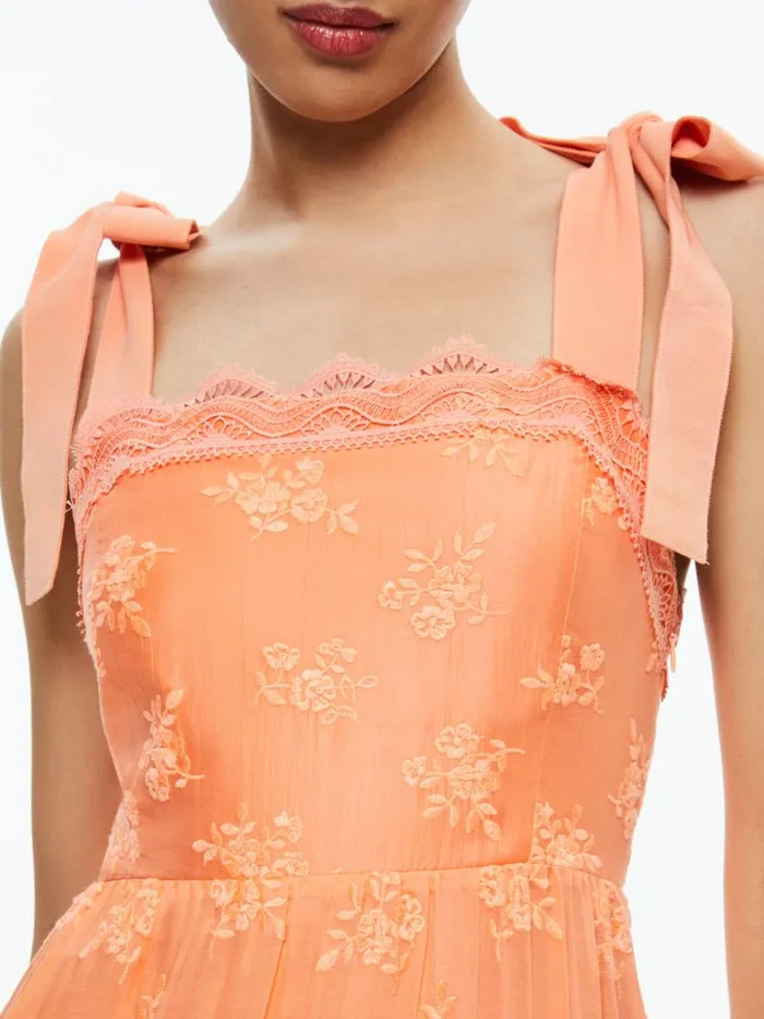 Dresses Women Alice Olivia VEGA SLEEVELESS TIERED MAXI DRESS Coral