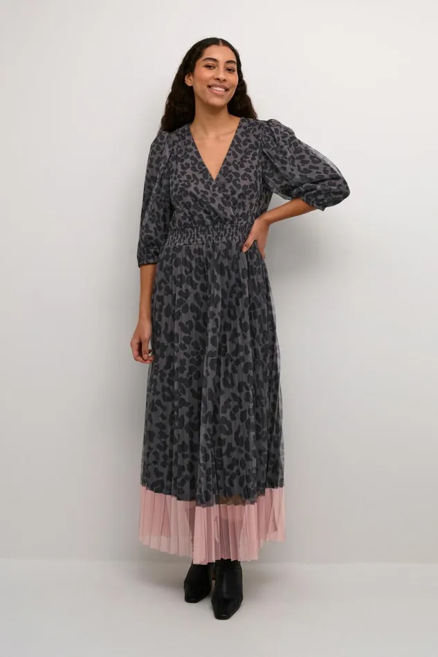 Dresses Women CULTURE CUchancy Dress Grey Leopardpink