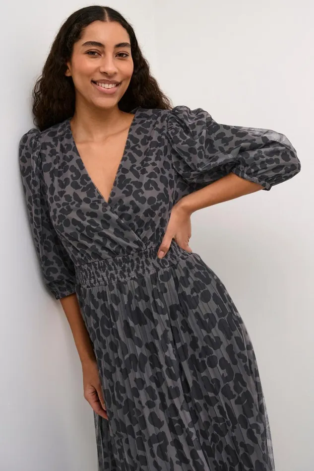 Dresses Women CULTURE CUchancy Dress Grey Leopardpink