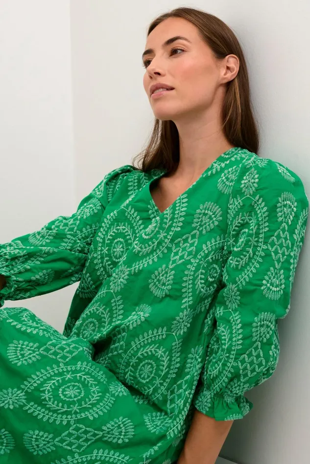 Dresses Women CULTURE CUtia Dress With Embroidery Holly Green