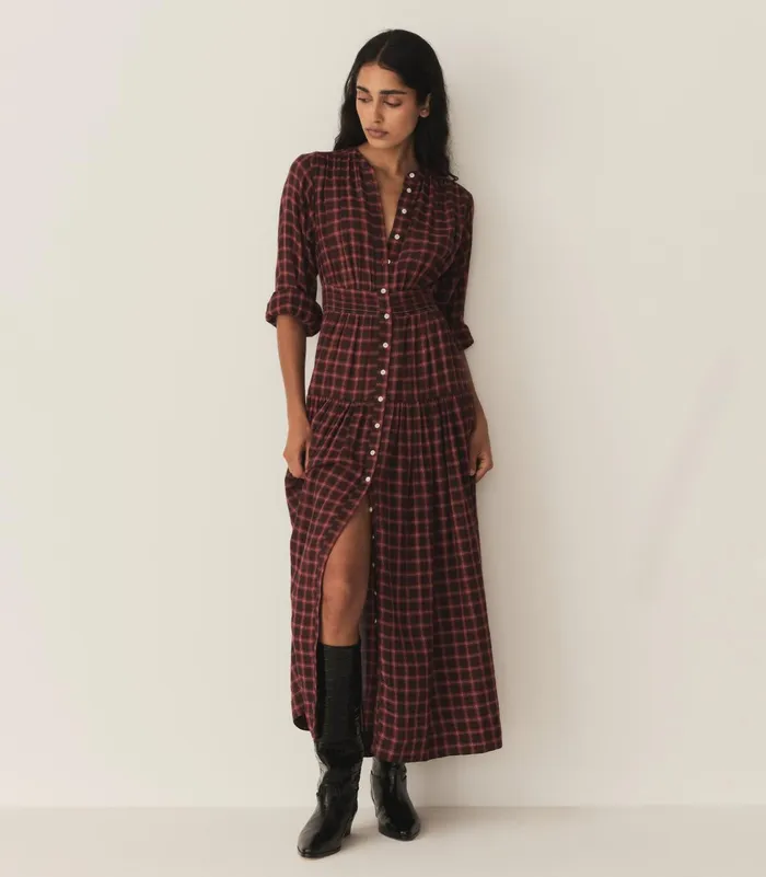 Dresses Women DEN Annika Dress Rouge Countryside Plaid