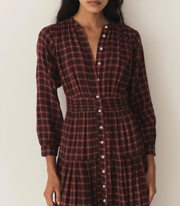 Dresses Women DEN Annika Dress Rouge Countryside Plaid Dresses Women DEN Annika Dress Rouge Countryside Plaid