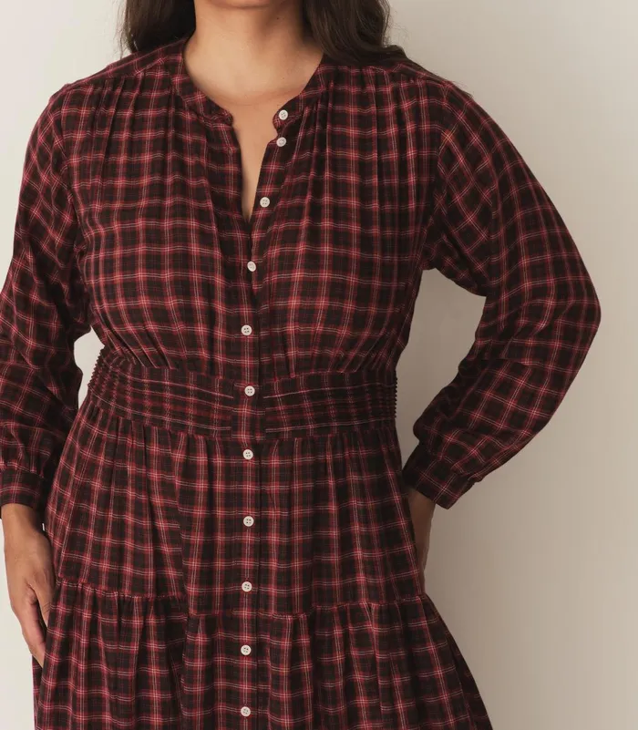 Dresses Women DEN Annika Dress Rouge Countryside Plaid Dresses Women DEN Annika Dress Rouge Countryside Plaid