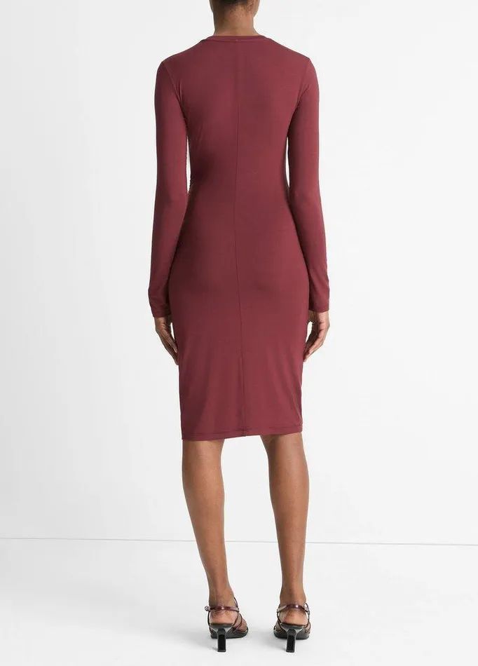 Dresses Women Vince Draped LongSleeve Short Dress Black Rose Dresses Women Vince Draped LongSleeve Short Dress Black Rose