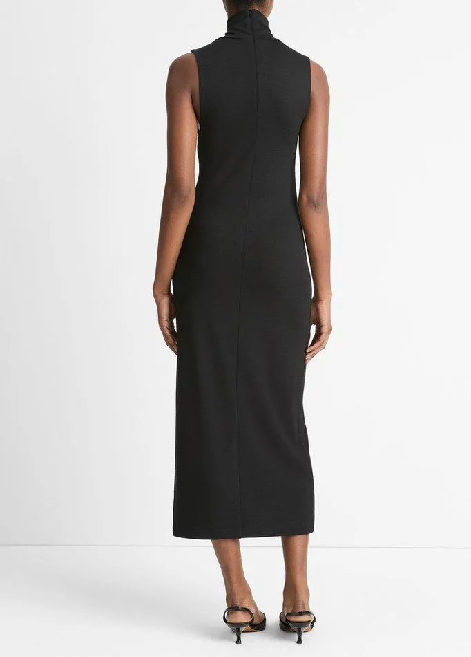 Dresses Women Vince SideSlit Sleeveless Turtleneck Dress Black Dresses Women Vince SideSlit Sleeveless Turtleneck Dress Black