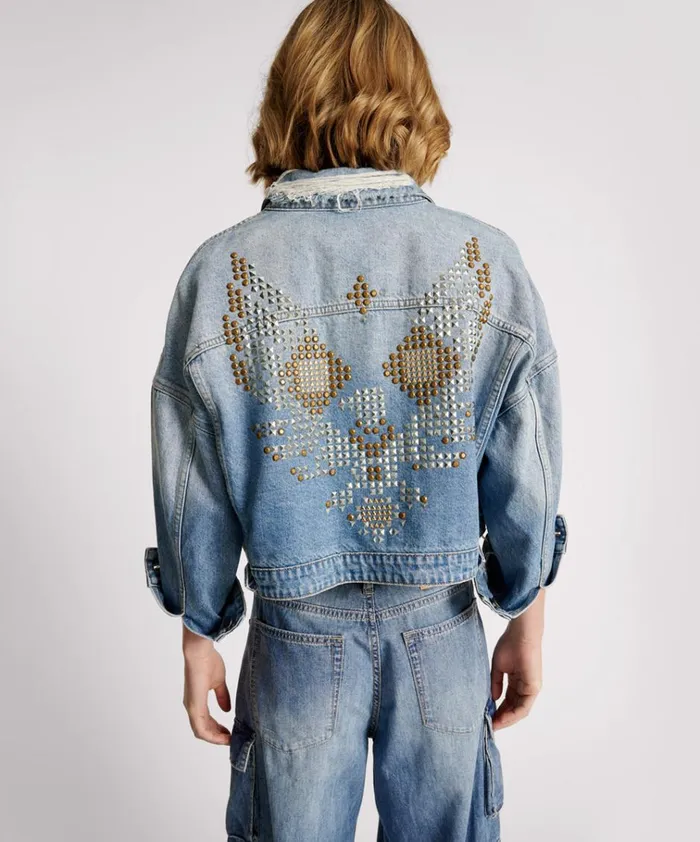EAGLE STUDDED CROPPED DENIM JACKET Women One Teaspoon Jackets