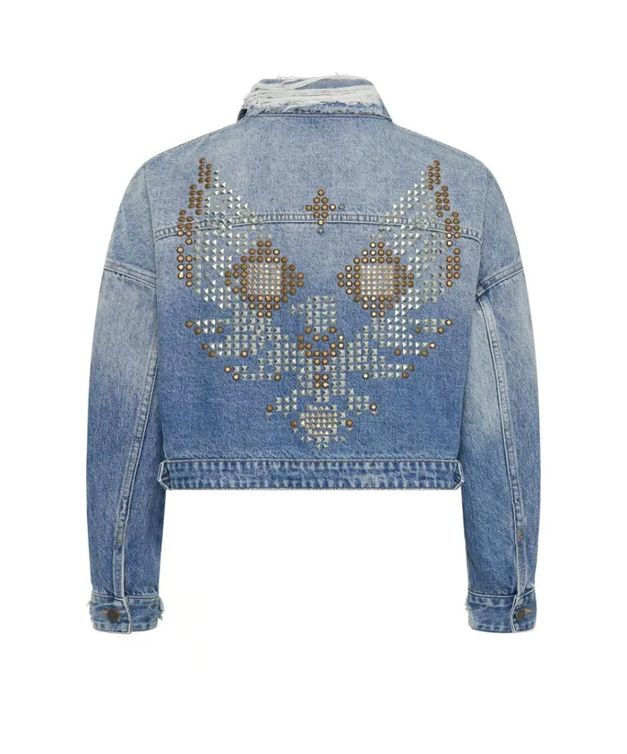 EAGLE STUDDED CROPPED DENIM JACKET Women One Teaspoon Jackets