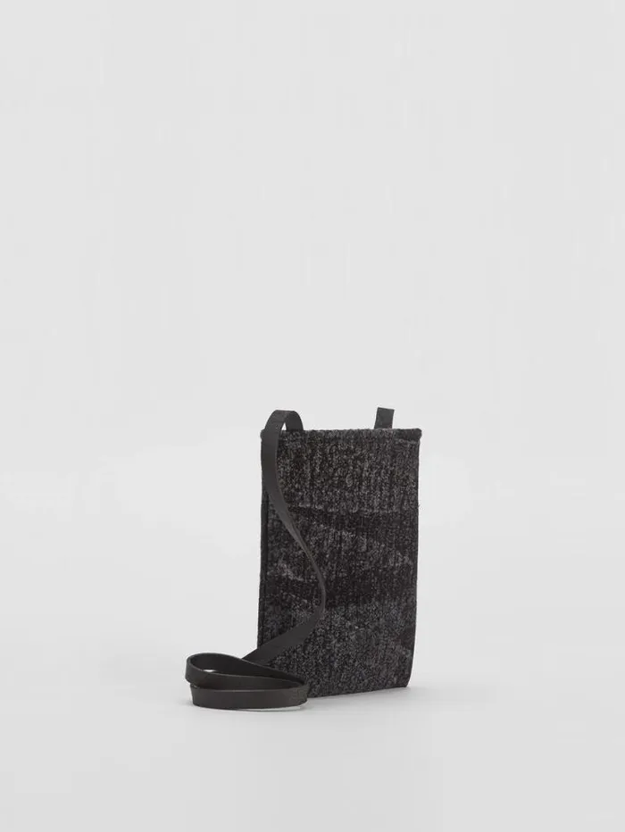Eileen Fisher Accessories Waste No More Felted Phone Pouch Charcoal 8211 Shop
