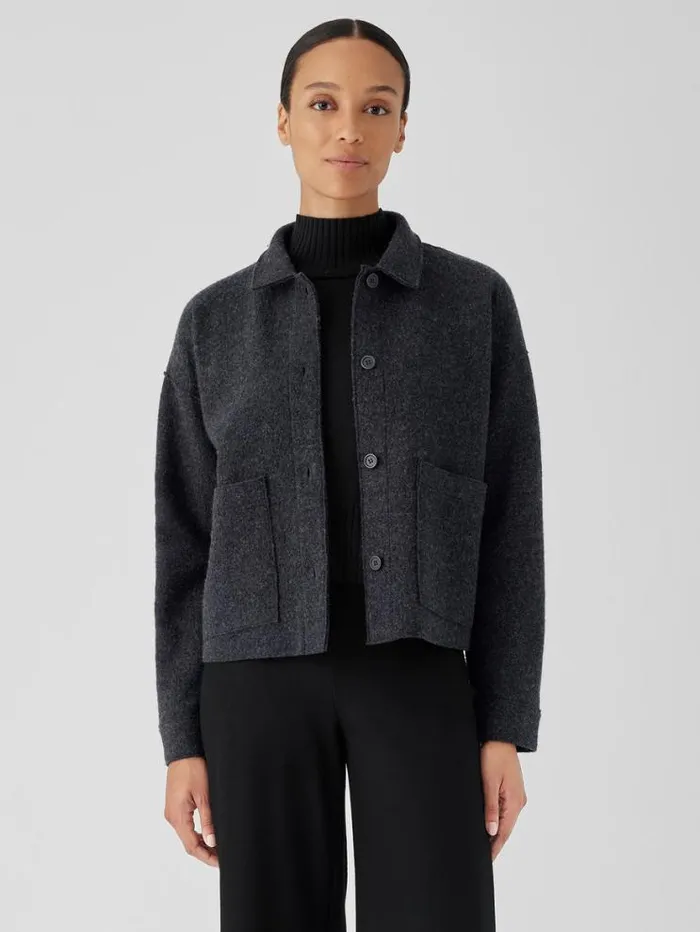 Eileen Fisher Extended Sizing 1X3X Lightweight Boiled Wool Classic Collar Jacket In Regenerative Wool Charcoal 8211 Shop Eileen Fisher Extended Sizing 1X3X Lightweight Boiled Wool Classic Collar Jacket In Regenerative Wool Charcoal 8211 Shop