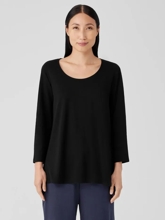 Eileen Fisher Extended Sizing 1X3X Organic Cotton Interlock UNeck Sleep Top Black 8211 Shop Eileen Fisher Extended Sizing 1X3X Organic Cotton Interlock UNeck Sleep Top Black 8211 Shop