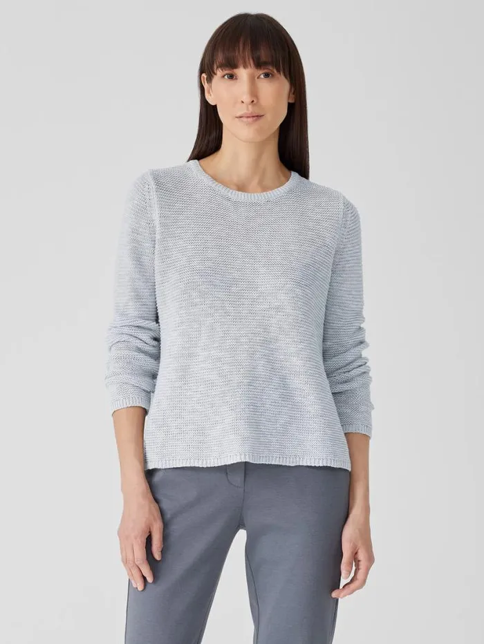 Eileen Fisher Sweaters and Cardigans Organic Linen Cotton Slub Crew Neck Top Pearl 8211 Shop Eileen Fisher Sweaters and Cardigans Organic Linen Cotton Slub Crew Neck Top Pearl 8211 Shop
