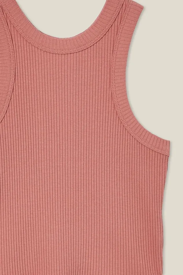 Eleanor Tank Clay Pigeon Rib Girls Cotton On Tops and TShirts Eleanor Tank Clay Pigeon Rib Girls Cotton On Tops and TShirts
