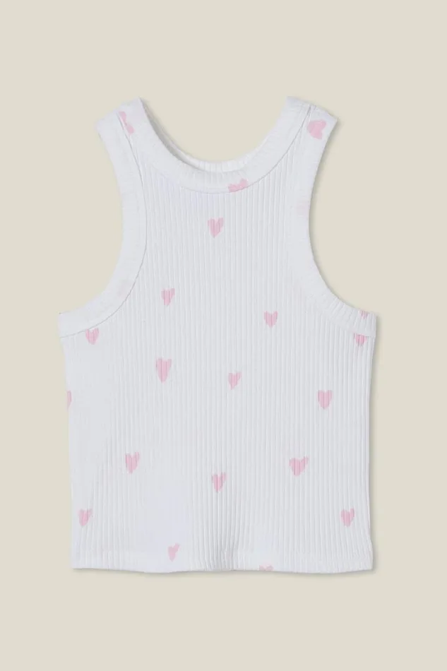 Eleanor Tank Whiteheart Rib Girls Cotton On Tops and TShirts