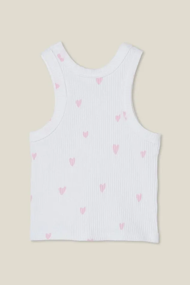 Eleanor Tank Whiteheart Rib Girls Cotton On Tops and TShirts Eleanor Tank Whiteheart Rib Girls Cotton On Tops and TShirts
