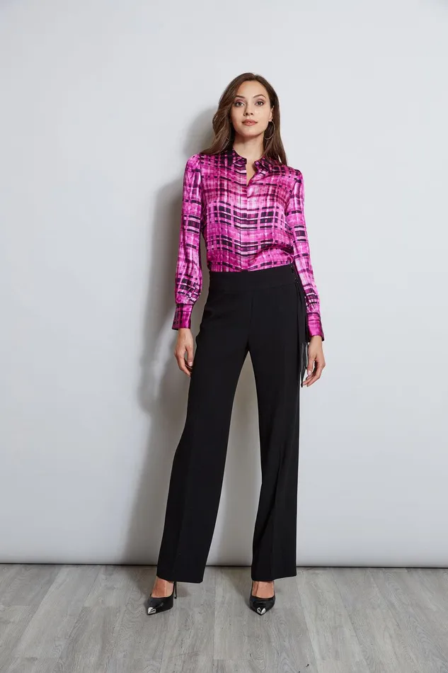 Elie Tahari Crepe Side Tie Pant Black Women Bottoms