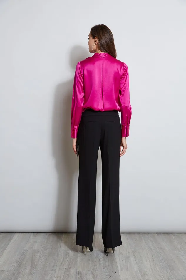 Elie Tahari Crepe Side Tie Pant Black Women Bottoms