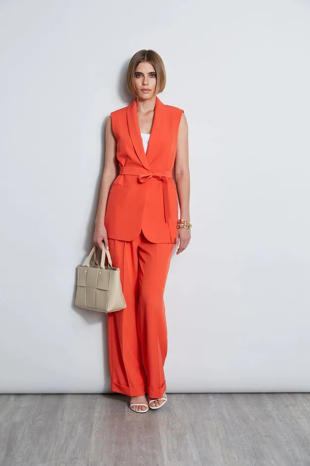 Elie Tahari Crepe Vest Jupiter Glow Women Jackets and Blazers