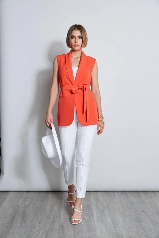 Elie Tahari Crepe Vest Jupiter Glow Women Jackets and Blazers