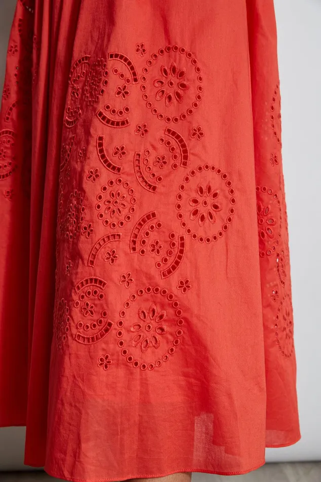 Elie Tahari Embroidered Midi Dress Jupiter Glow Women Dresses and Jumpsuits