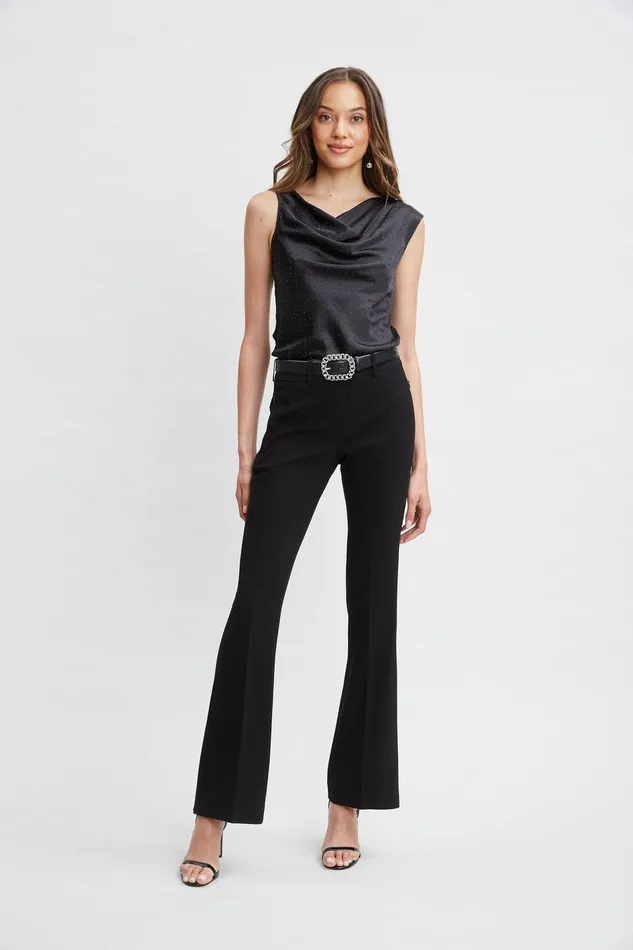 Elie Tahari Fit and Flare Pant Black Women Suiting
