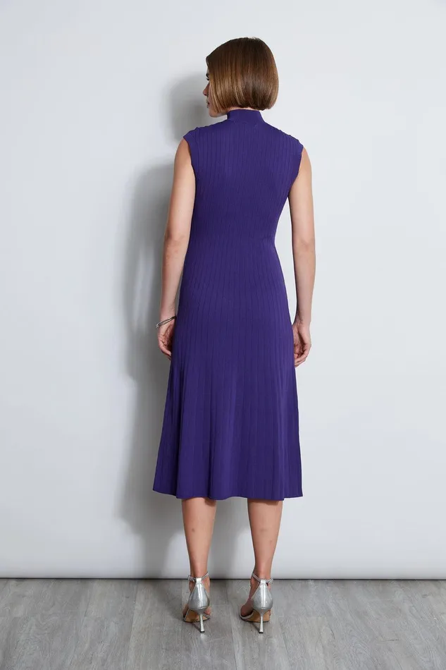 Elie Tahari Knit Midi Dress Grape Women Dresses and Jumpsuits