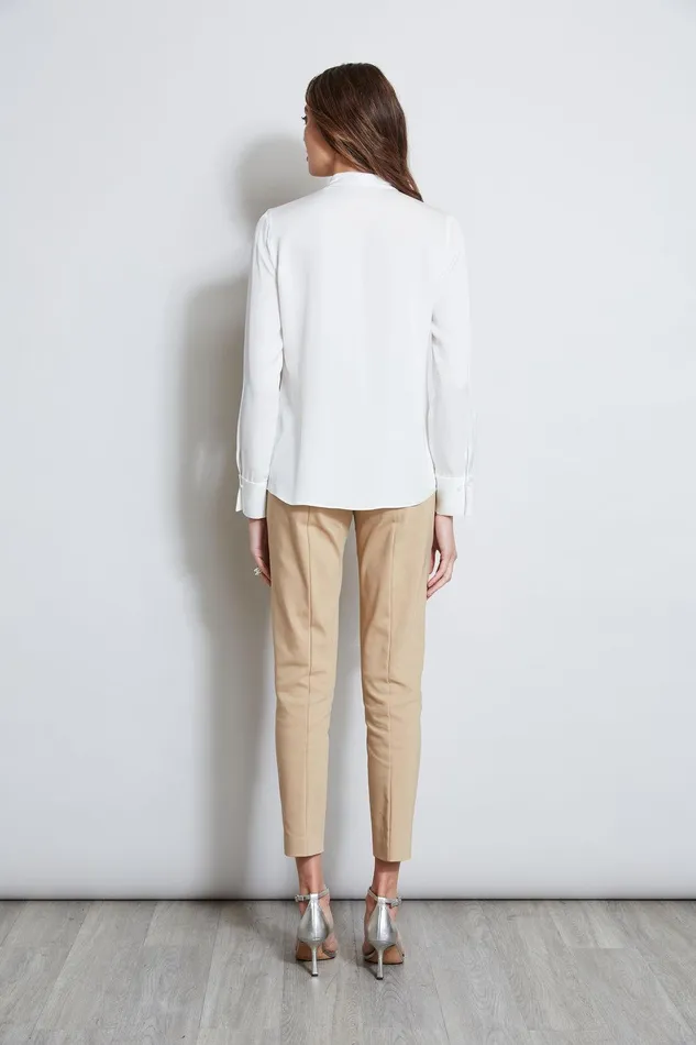 Elie Tahari Long Sleeve Chain Shirt Fresh Pearl Women Tops
