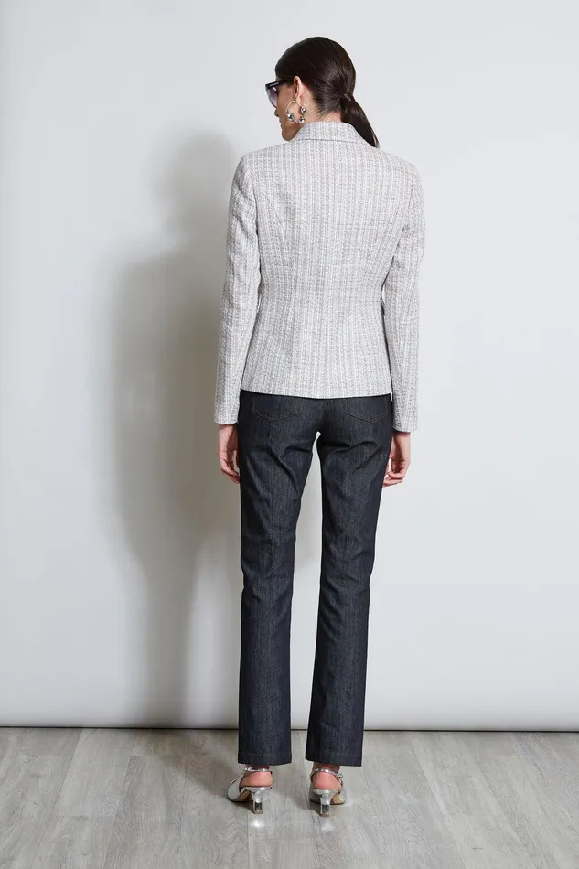 Elie Tahari Metallic Tweed 3 Button Blazer Multi Women Jackets and Blazers