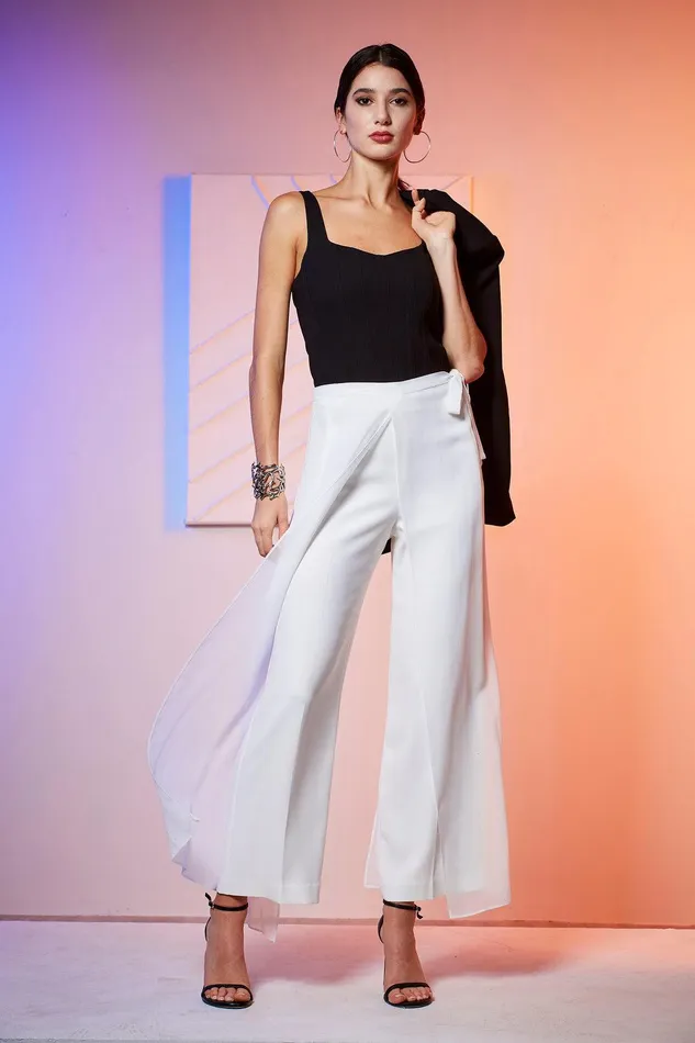 Elie Tahari Overlay Pant Foam Women Bottoms