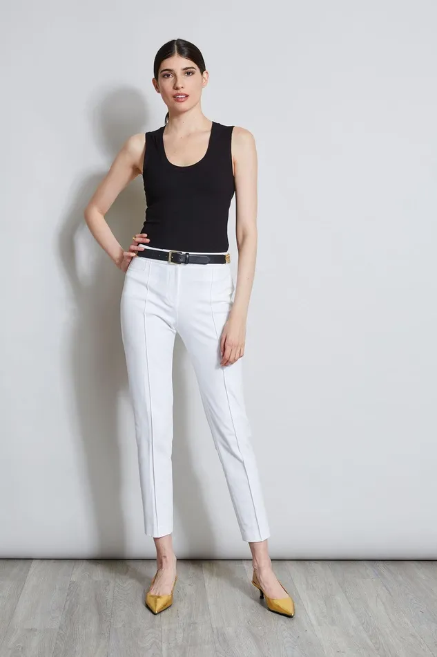 Elie Tahari Rib Knit Scoop Tank Top Black Women Tops