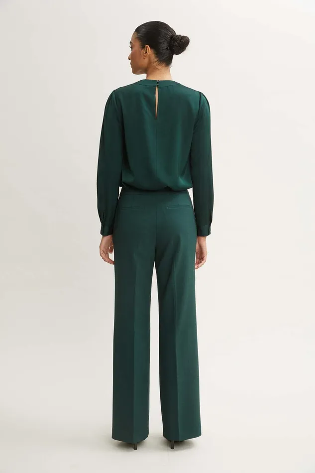Elie Tahari Silk Keyhole Shirt Juniper Women Tops