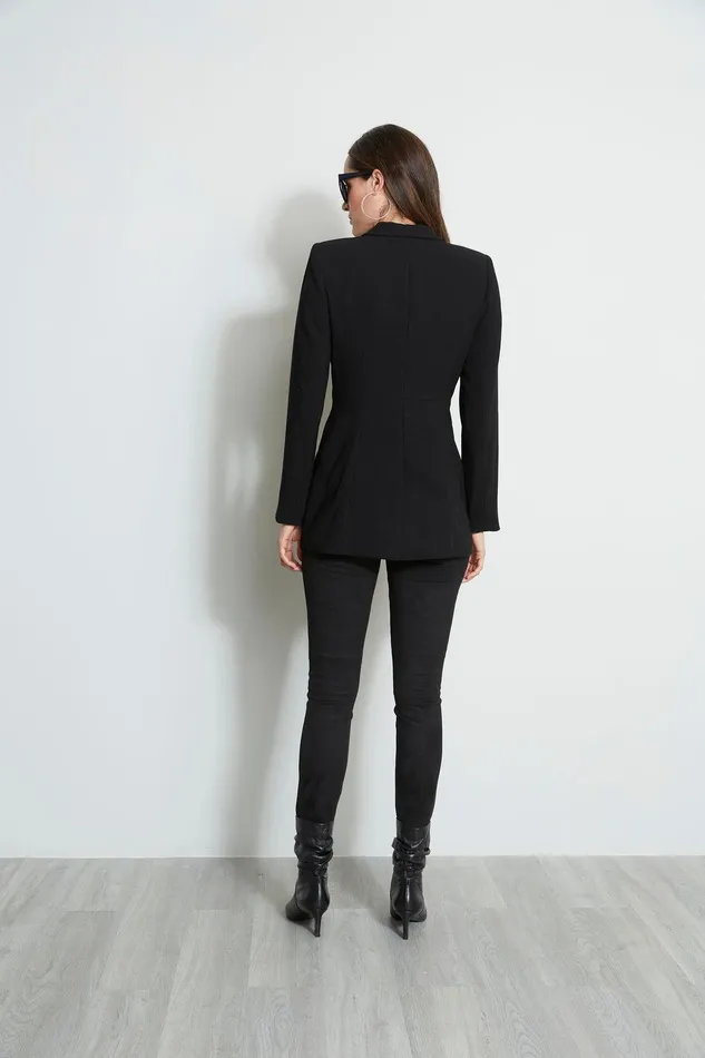 Elie Tahari Single Button Blazer Black Women Jackets and Blazers