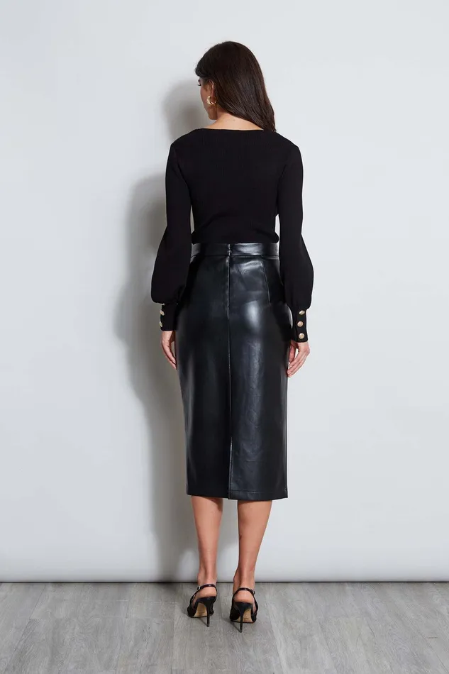 Elie Tahari Square Neck Sweater Noir Women Tops
