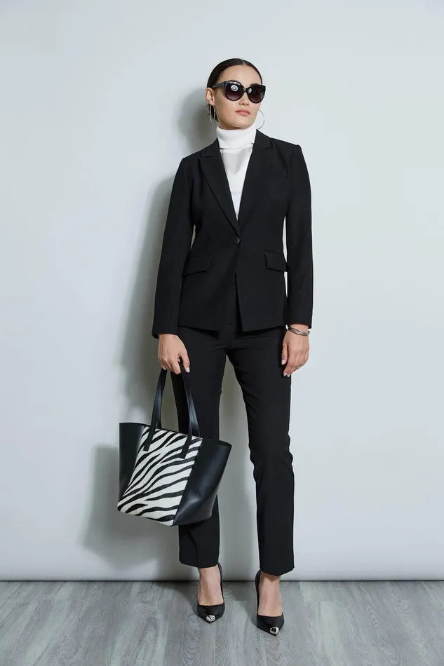 Elie Tahari Straight Leg Pant Noir Women Bottoms