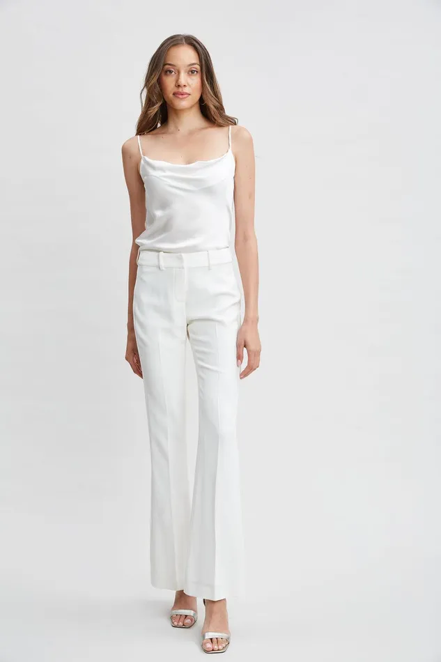 Elie Tahari Stretch Silk Satin Cami Fresh Pearl Women Tops