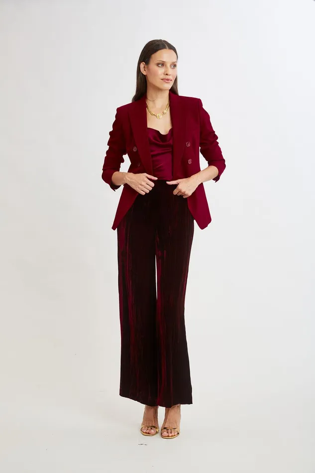 Elie Tahari Stretch Silk Satin Cami Sangria Women Tops