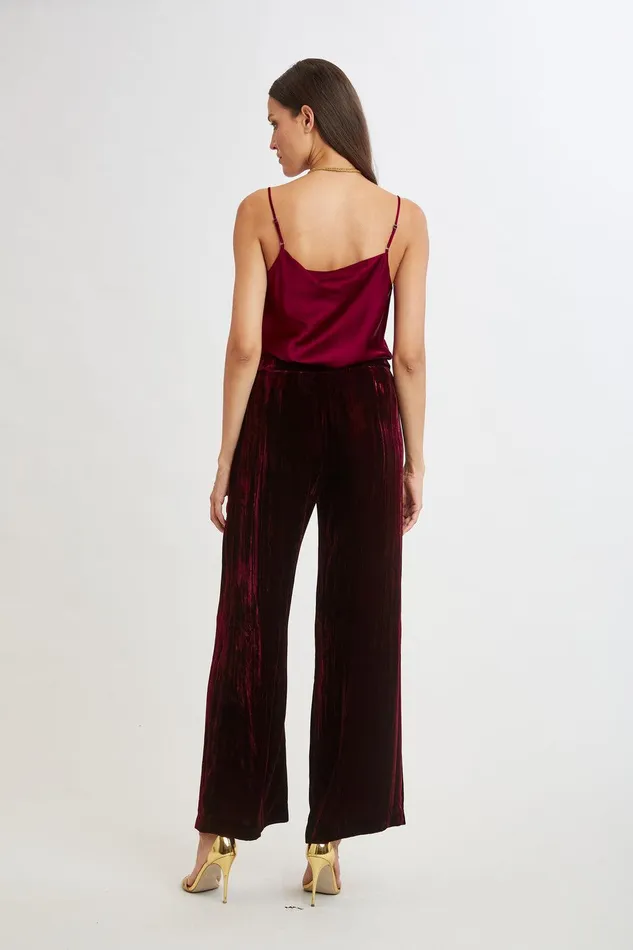 Elie Tahari Stretch Silk Satin Cami Sangria Women Tops