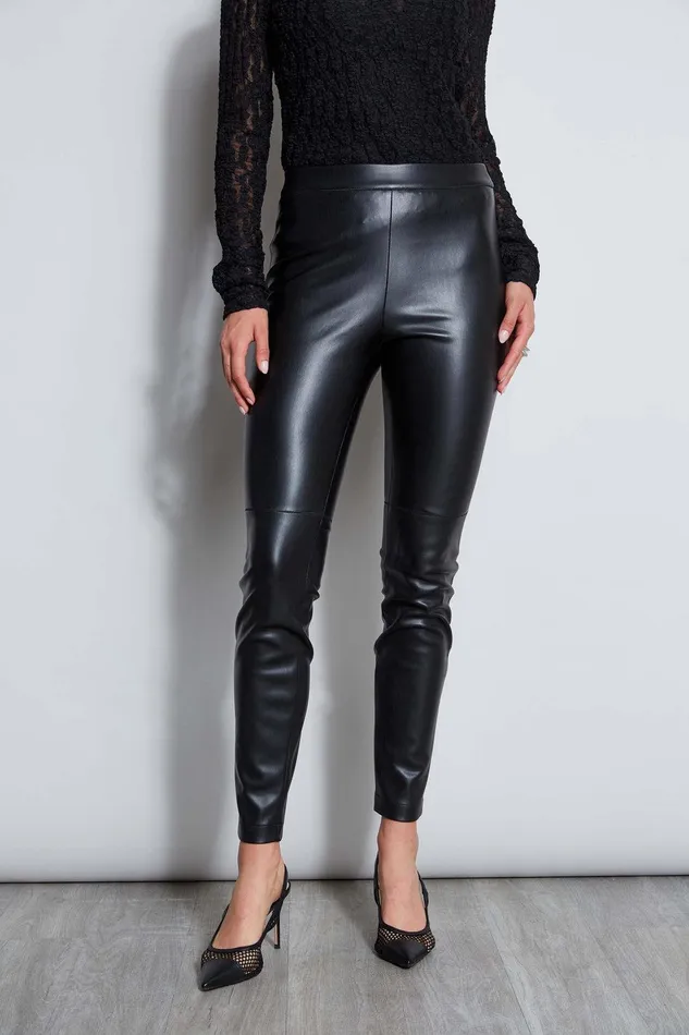 Elie Tahari Vegan Leather Legging Black Women Bottoms