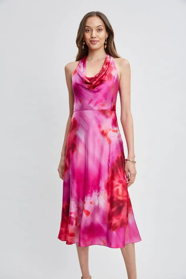 Elie Tahari Venetian Glass Halter Dress Multi Women Dresses and Jumpsuits