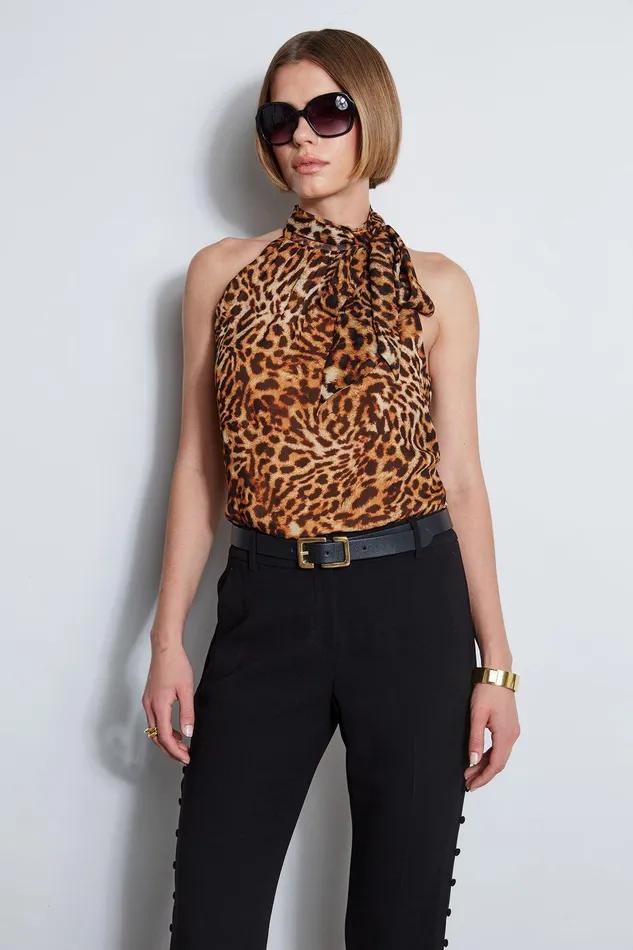 Elie Tahari Wildcat Halter Top Multi Women Tops