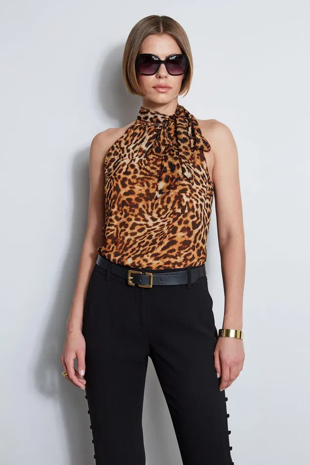 Elie Tahari Wildcat Halter Top Multi Women Tops
