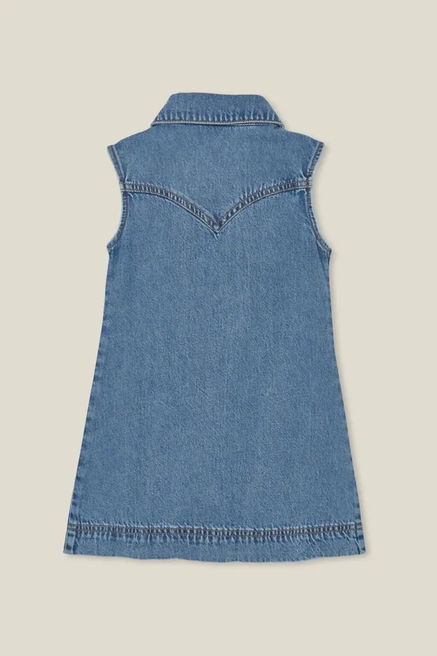 Ellen Denim Dress Weekend Wash Girls Cotton On Dresses
