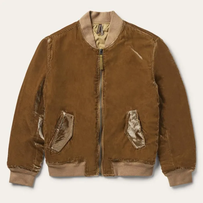 Embroidered Velvet Bomber Jacket Copper Women Stetson Jackets