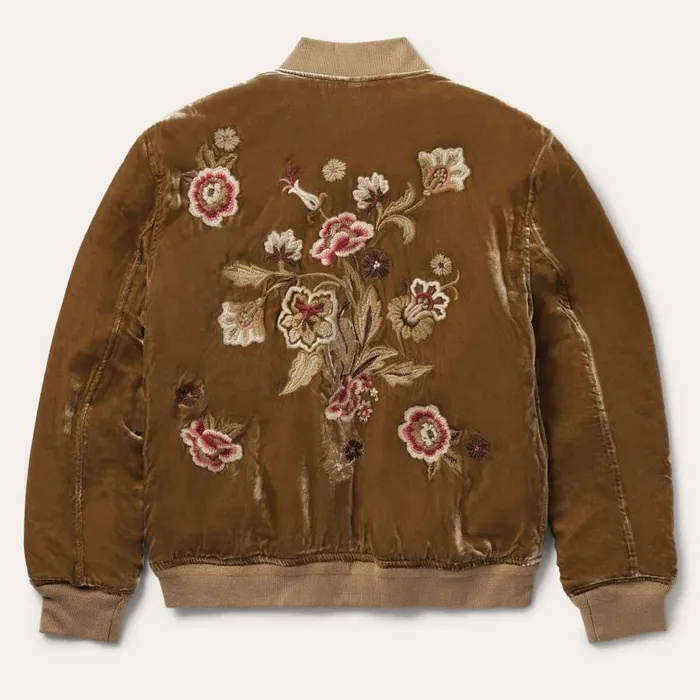 Embroidered Velvet Bomber Jacket Copper Women Stetson Jackets
