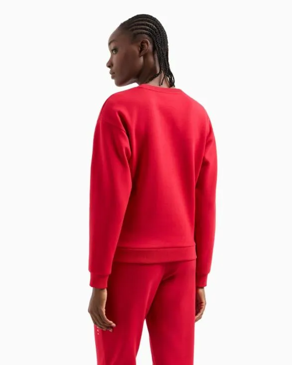 Embroidery Sweatshirt Red Women Armani Matching Sets Embroidery Sweatshirt Red Women Armani Matching Sets