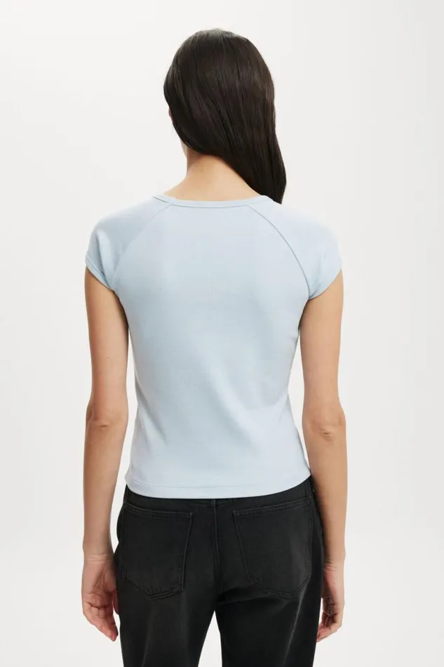 Essential Rib Raglan Cap Sleeve Top Shoreline Women Cotton On Tops